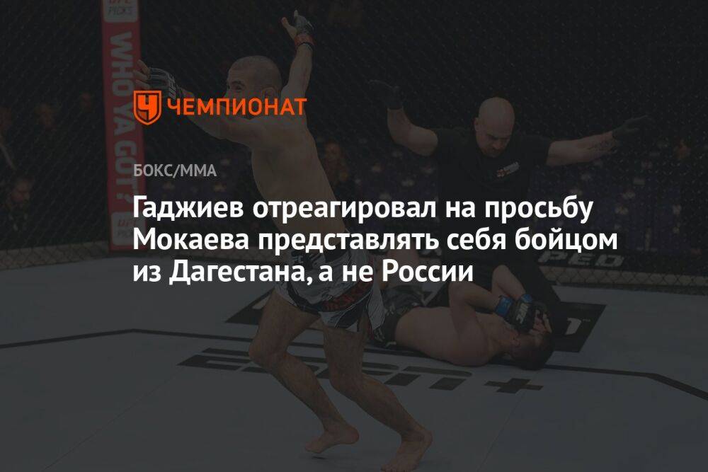 Гаджиев отреагировал на просьбу Мокаева представлять себя бойцом из Дагестана, а не России