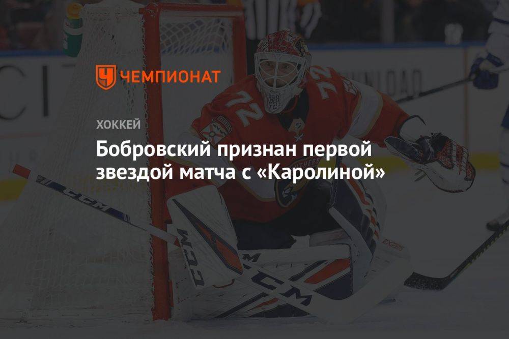 Бобровский признан первой звездой матча с «Каролиной»