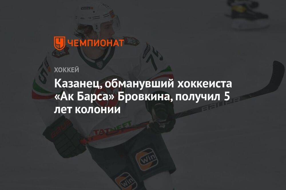 Казанец, обманувший хоккеиста «Ак Барса» Бровкина, получил 5 лет колонии