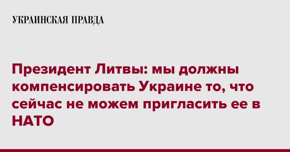 Президент Литвы: мы должны компенсировать Украине то, что сейчас не можем пригласить ее в НАТО