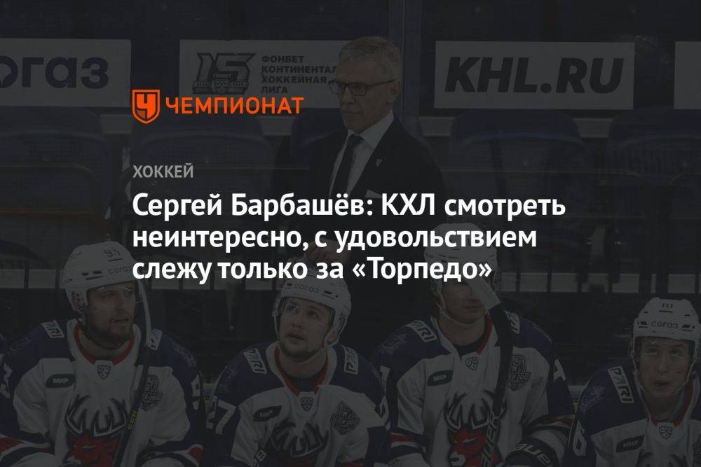 Сергей Барбашёв: КХЛ смотреть неинтересно, с удовольствием слежу только за «Торпедо»