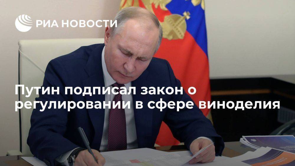 Путин подписал закон о совершенствовании регулирования в сфере виноградарства и виноделия