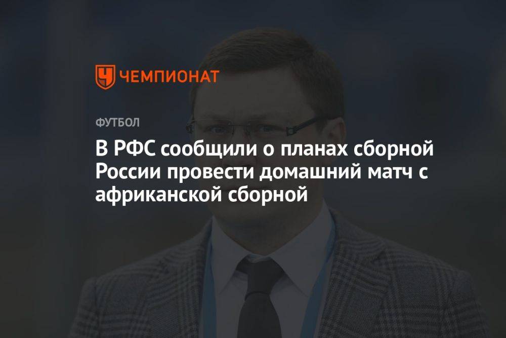 В РФС сообщили о планах сборной России провести домашний матч с африканской сборной
