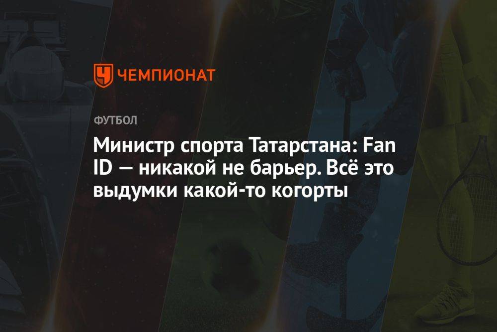 Министр спорта Татарстана: Fan ID — никакой не барьер. Всё это выдумки какой-то когорты