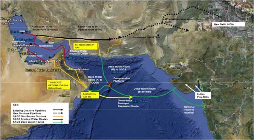 Индии предложили поддержать проект альтернативного ТАПИ газопровода из Ближнего Востока