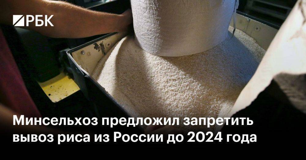 Минсельхоз предложил запретить вывоз риса из России до 2024 года