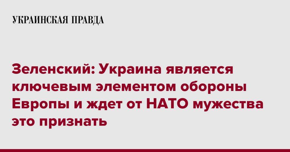 Зеленский: Украина является ключевым элементом обороны Европы и ждет от НАТО мужества это признать