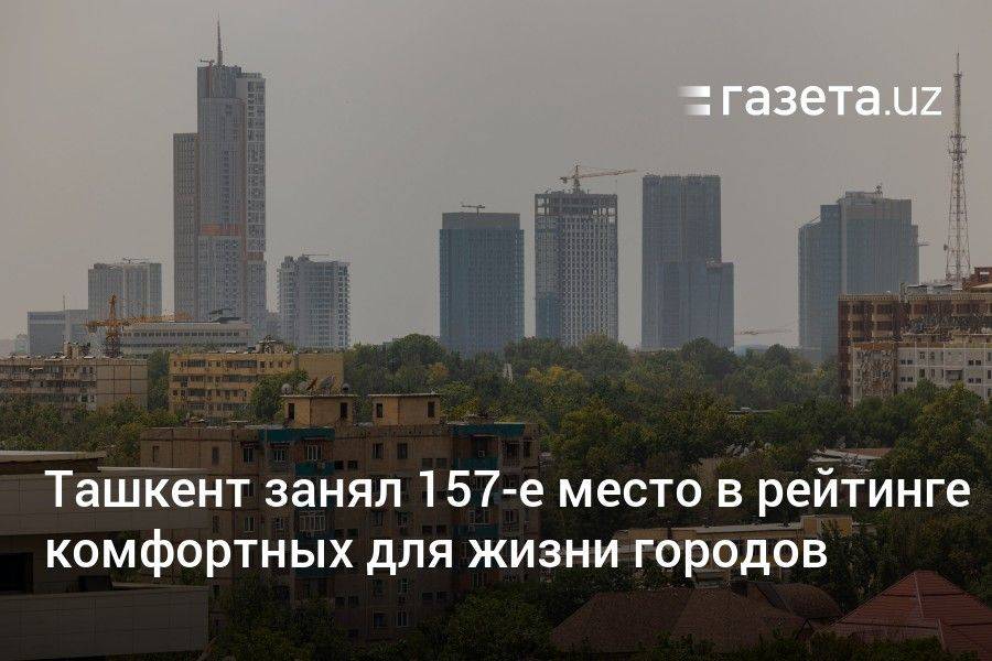 Ташкент занял 157-е место в рейтинге комфортных для жизни городов