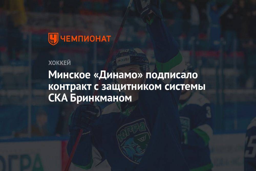 Минское «Динамо» подписало контракт с защитником системы СКА Бринкманом