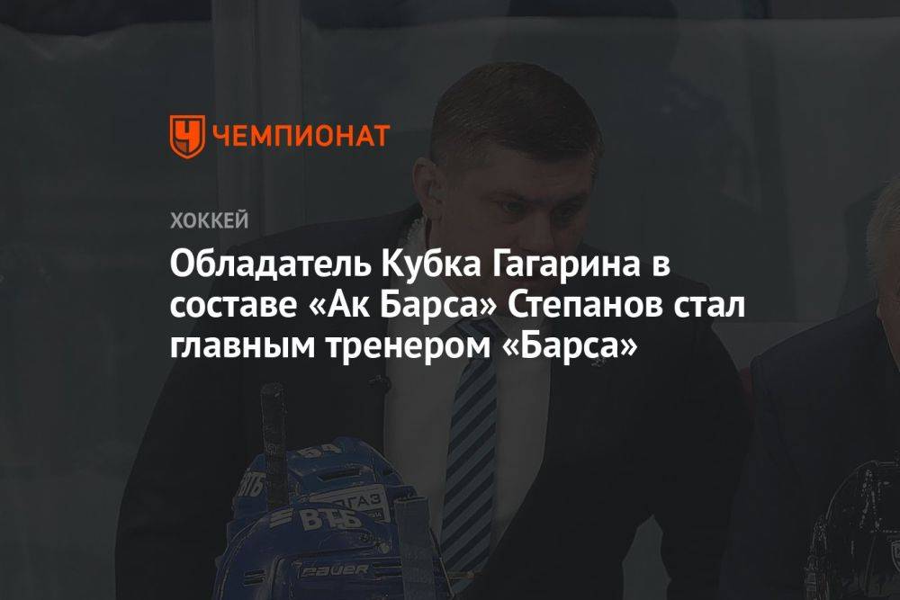 Обладатель Кубка Гагарина в составе «Ак Барса» Степанов стал главным тренером «Барса»