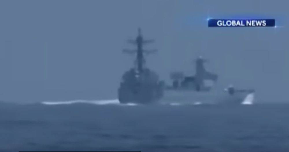 Провокация в Тайванском проливе: Китайский военный корабль едва не столкнулся с эсминцем США (ВИДЕО)