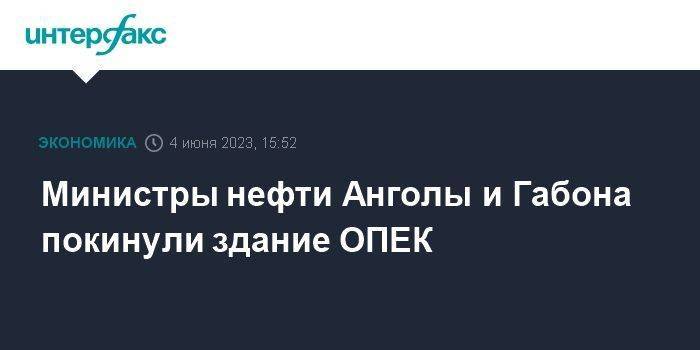 Министры нефти Анголы и Габона покинули здание ОПЕК