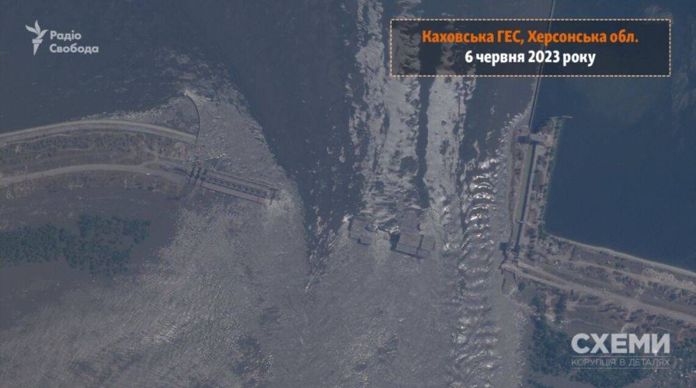 Появился новый спутниковый снимок разрушенной Каховской ГЭС