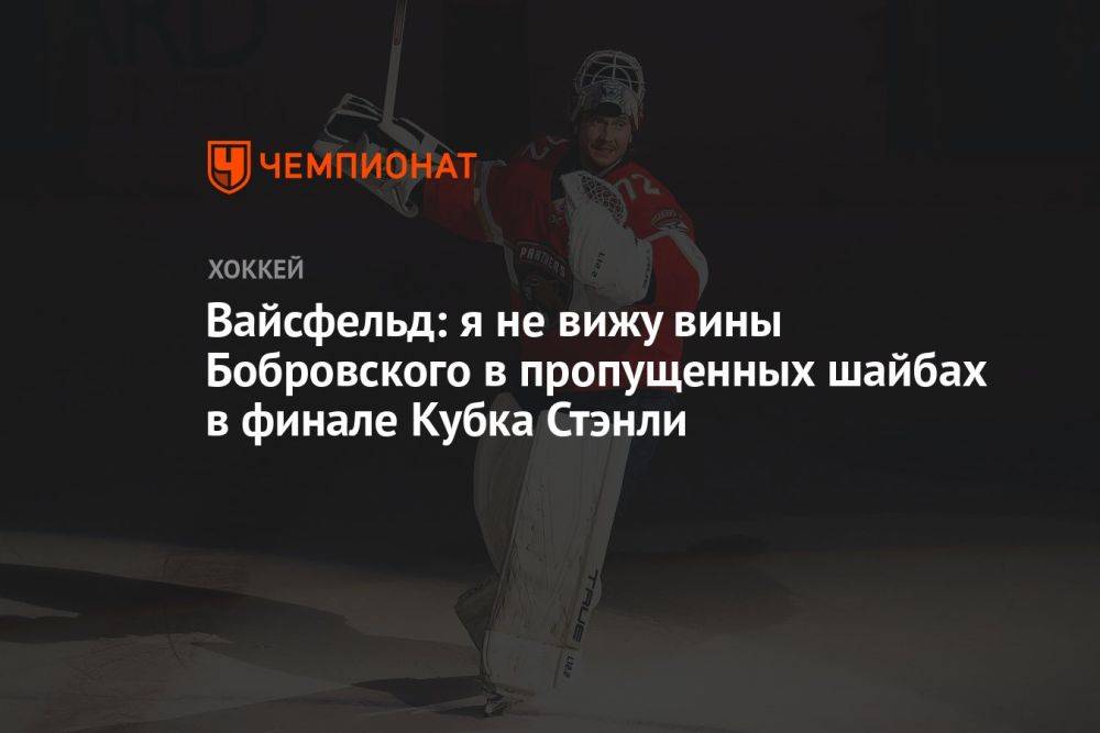 Вайсфельд: не вижу вины Бобровского в пропущенных шайбах в финале Кубка Стэнли