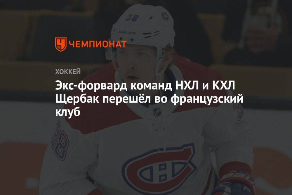 Экс-форвард команд НХЛ и КХЛ Щербак перешёл во французский клуб