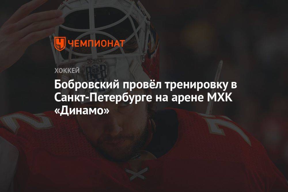 Бобровский провёл тренировку в Санкт-Петербурге на арене МХК «Динамо»