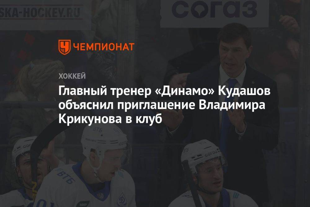 Главный тренер «Динамо» Кудашов объяснил приглашение Владимира Крикунова в клуб