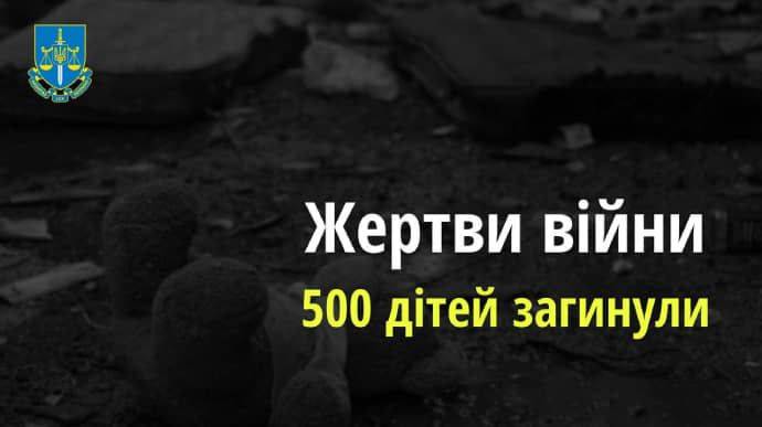 ОГП: 500 детей погибли из-за российской агрессии