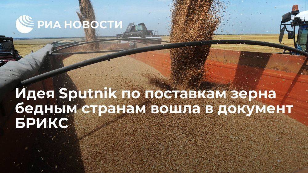 Идея Sputnik по поставкам зерна бедным странам вошла в итоговый документ БРИКС