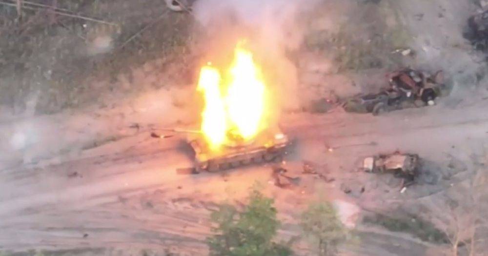 ВСУ благодаря волынской теробороне и FPV-дронам уничтожили танк Т-72 (видео)