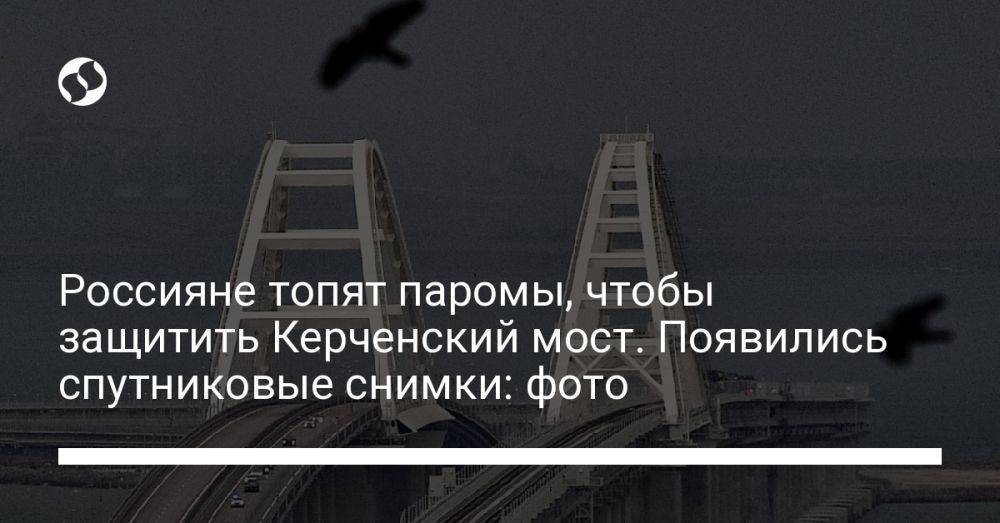 Россияне топят паромы, чтобы защитить Керченский мост. Появились спутниковые снимки: фото