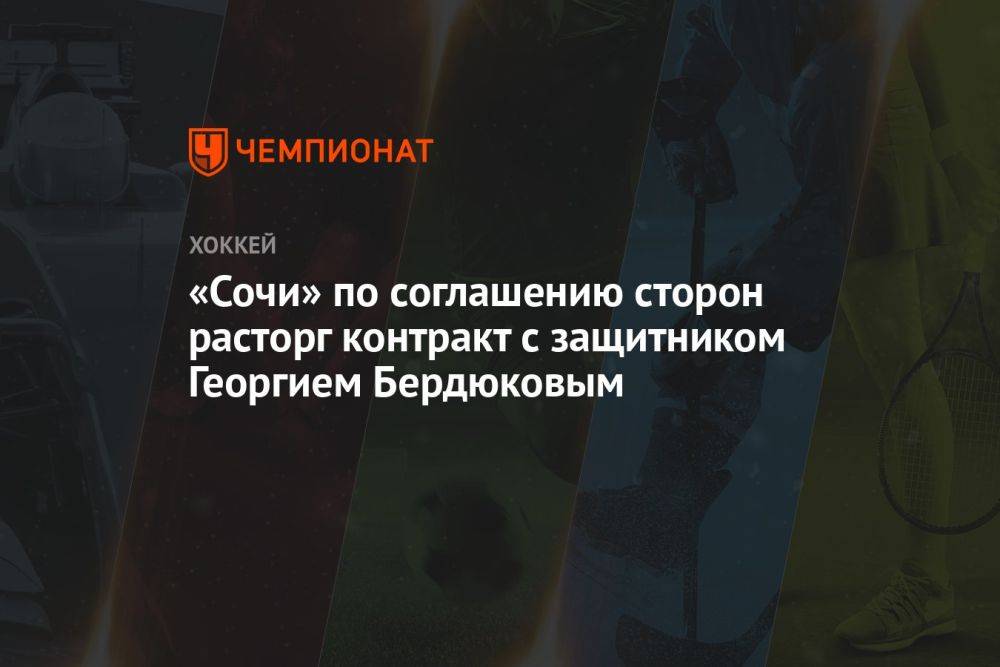 «Сочи» по соглашению сторон расторг контракт с защитником Георгием Бердюковым