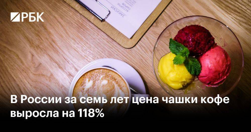 В России за семь лет цена чашки кофе выросла на 118%