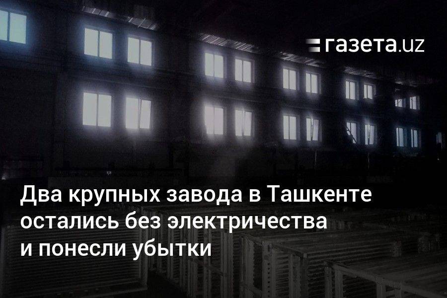 Два крупных завода в Ташкенте остались без электричества и понесли убытки