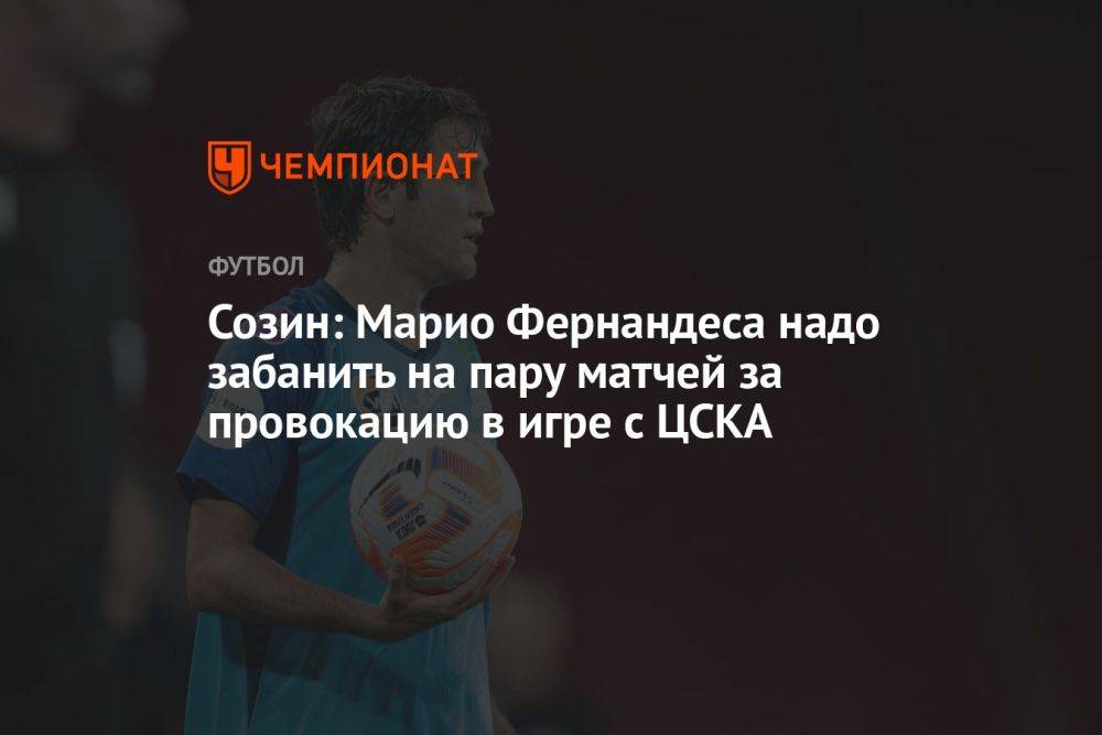 Созин: Марио Фернандеса надо забанить на пару матчей за провокацию в игре с ЦСКА