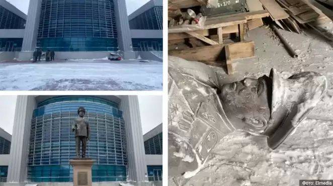 В Астане снесли памятник Нурсултану Назарбаеву