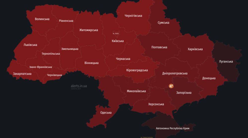 В Украине объявлена масштабная воздушная тревога из-за пусков ракет