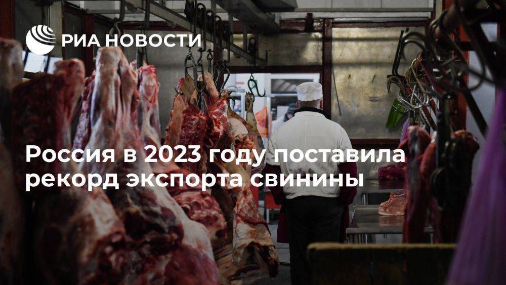 "Агроэкспорт": РФ в 2023 году экспортировала рекордные 255 тысяч тонн свинины