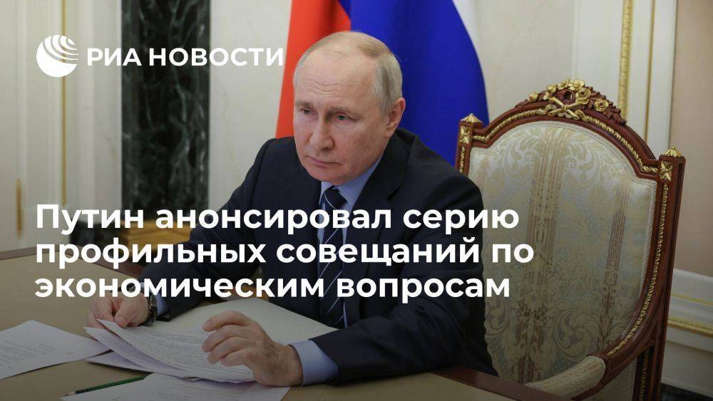Путин анонсировал серию отдельных профильных совещаний по экономическим вопросам