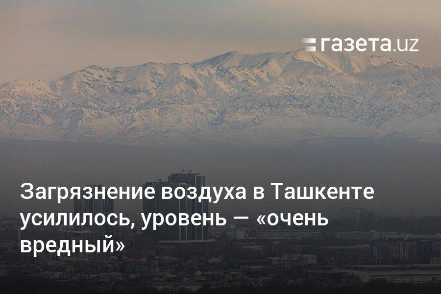 Загрязнение воздуха в Ташкенте усилилось, уровень — «очень вредный»