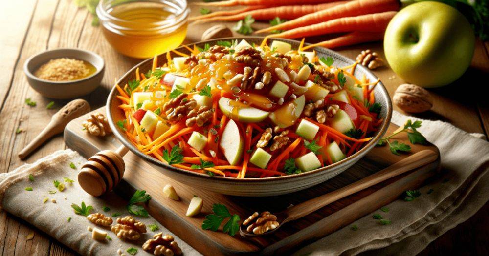 Витаминный салат с морковью, яблоками и орехами: вкусно и полезно