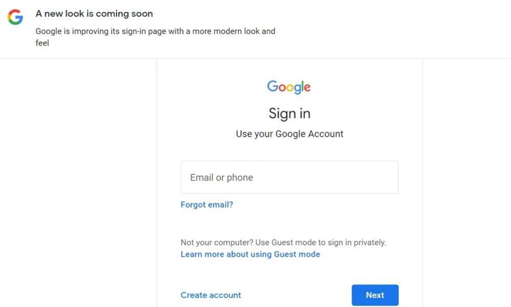 Google представит новый дизайн для страницы входа на свои сервисы