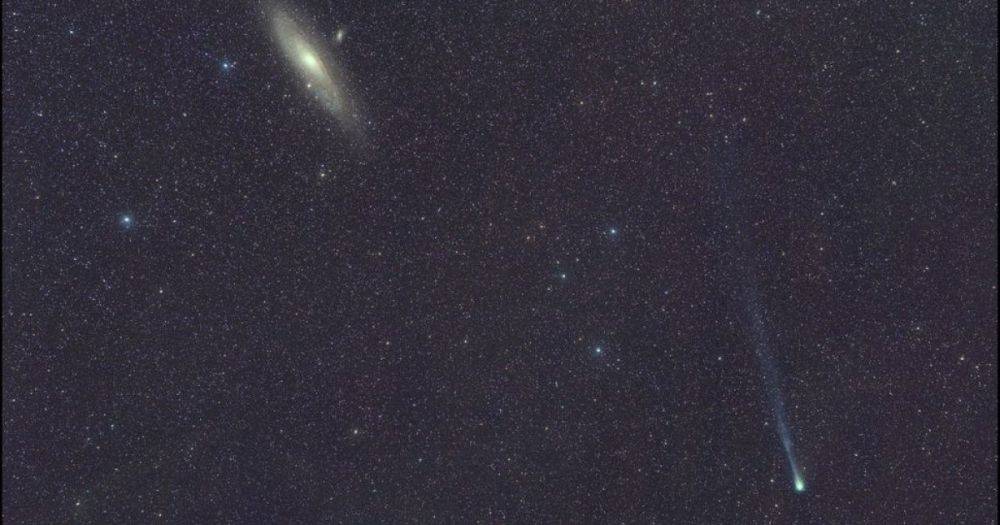 Уникальные кадры. Комета Дьявола пролетела мимо галактики Андромеды на пути к Земле (видео)