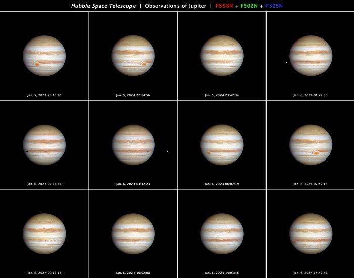 Хаббл отслеживает штормовую погоду на гигантском Юпитере