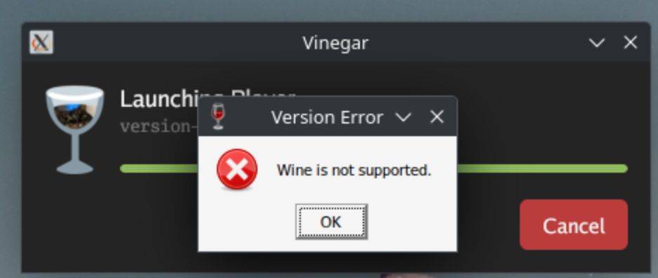 Последняя версия Roblox блокирует работу с Wine, выдавая сообщение об ошибке «Wine не поддерживается»