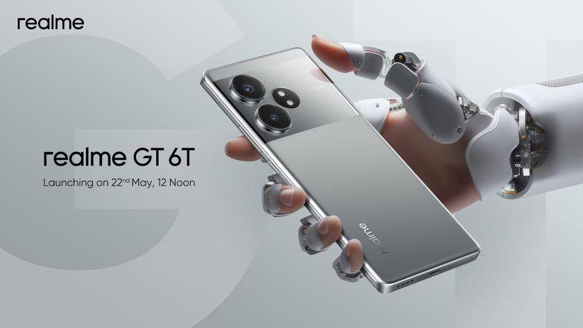 Официально: realme GT 6T c OLED-экраном на 120 Гц, чипом Snapdragon 7+ Gen 3 и батареей на 5500 мАч дебютирует 22 мая