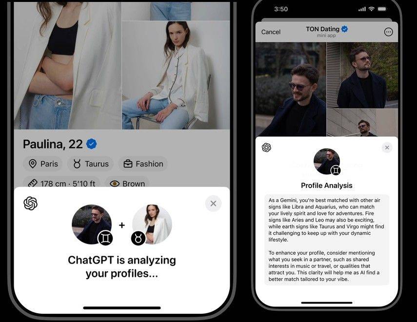 В сервис для знакомств TON Dating интегрировали ChatGPT для проверки совместимости потенциального партнёра на основе ИИ
