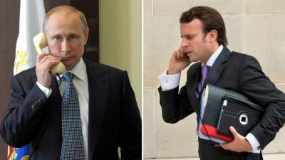 Путин и Макрон обсудили по телефону ситуацию в Карабахе