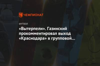 «Вытерпели». Газинский прокомментировал выход «Краснодара» в групповой этап ЛЧ