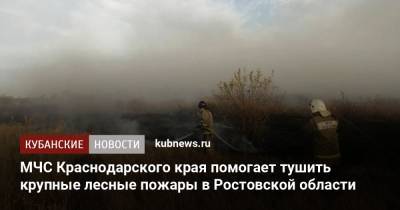 МЧС Краснодарского края помогает тушить крупные лесные пожары в Ростовской области