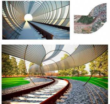 Прилегающие территории железнодорожных магистралей на маршруте "Ташкент-Самарканд" получат футуристический дизайн