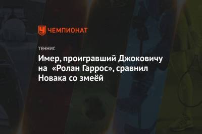 Имер, проигравший Джоковичу на Ролан Гаррос, сравнил Новака со змеёй