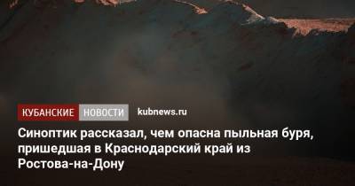 Синоптик рассказал, чем опасна пыльная буря, пришедшая в Краснодарский край из Ростова-на-Дону