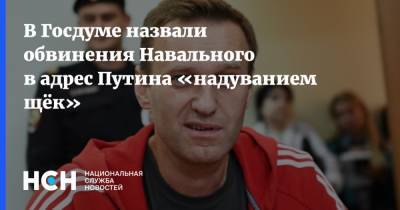 В Госдуме назвали обвинения Навального в адрес Путина «надуванием щёк»