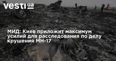 МИД: Киев приложит максимум усилий для расследования по делу крушения МН-17
