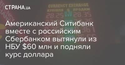 Американский Ситибанк вместе с российским Сбербанком вытянули из НБУ $60 млн и подняли курс доллара